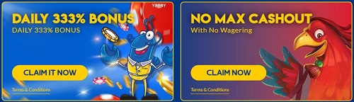 Yabby Casino Daily Bonuses
